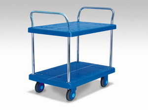 捷帝PLA150-T2-D静音双层双扶手手推车 高效办公的得力助手